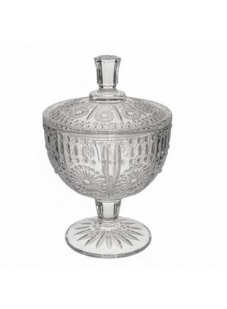 Yesink Clear Glass Sugar Pot with Lid, 10 x 9 cm, Elegant Kitchen Storage Container for Sugar Spices and Condiments