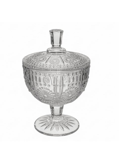 Yesink Clear Glass Sugar Pot with Lid, 10 x 9 cm, Elegant Kitchen Storage Container for Sugar Spices and Condiments
