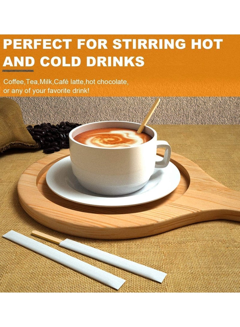 【1000 Pack】 Disposable Wooden Coffee Stirrers 19cm | Individually Wrapped Stir Sticks for Tea, Hot Chocolate, and Craft Projects  - Image 2