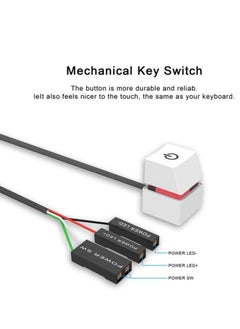 Computer Desktop Switch 2M Portable LED Lights Computer Desktop Switch PC External Start On Off Button Extension Cable RGB Light