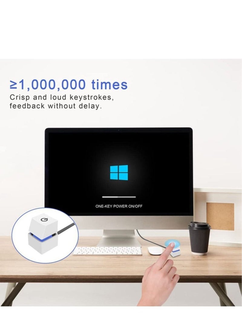Generic - Computer Desktop Switch 2M Portable LED Lights Computer Desktop Switch PC External Start On Off Button Extension Cable RGB Light - Image 1