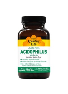Country Life Dairyfree Acidophilus With Pectin 2.4 Billion Cfus 250 Vegan Capsules Certified Gluten Free Certified Vegan  - Image 2