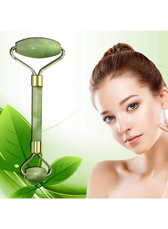 Spefez Facial Roller Massageer Jade Roller Facial Roller for Eye Puffiness - Quartz Roller for Smooth and Beautiful Skin_Green - Image 1