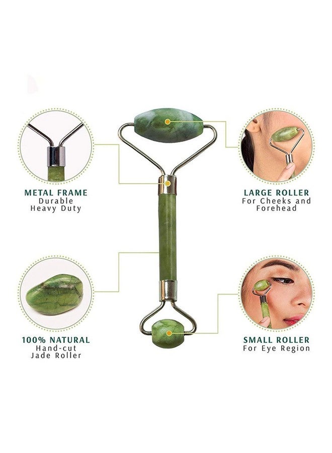 Spefez Facial Roller Massageer Jade Roller Facial Roller for Eye Puffiness - Quartz Roller for Smooth and Beautiful Skin_Green - Image 3
