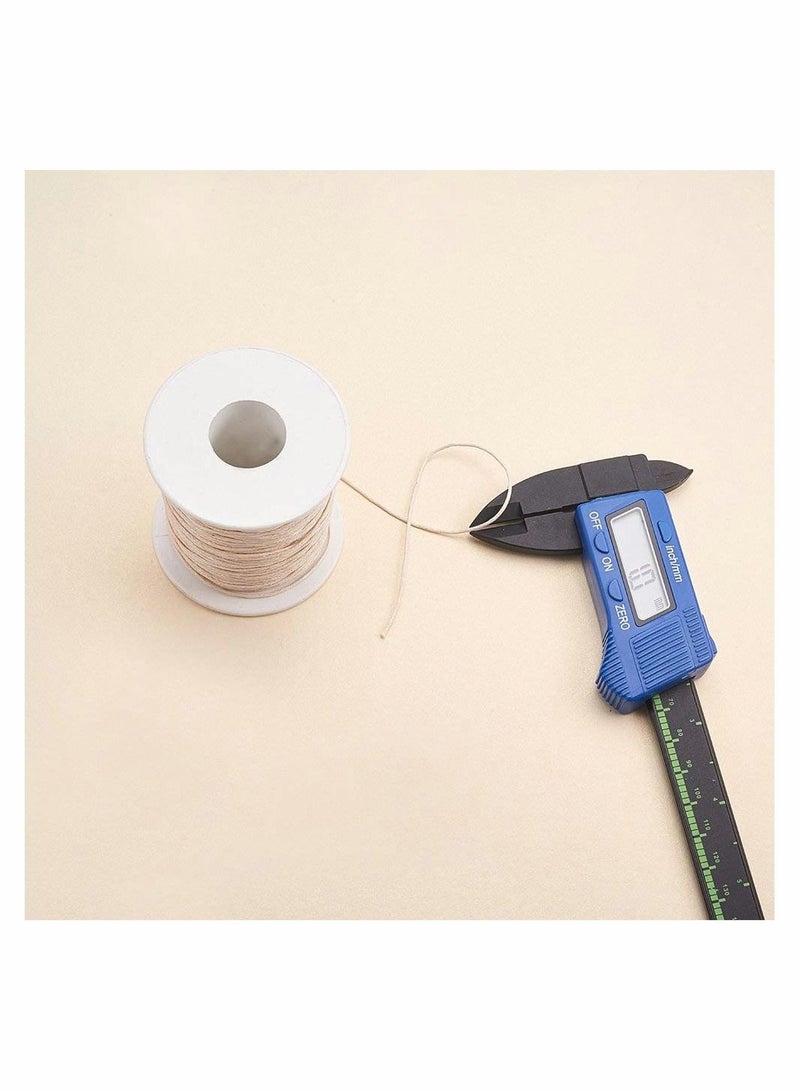 SYOSI 1 Roll 1mm 100 Yards Waxed Cotton Cord Thread Beading String For Jewelry Making Crafting Beading Macrame 1mm - 100 Yards Beige - Image 2