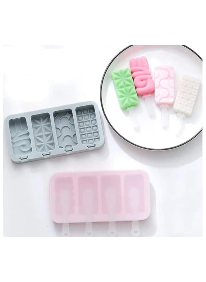 Generic - Multi-shape silicone ice cream molds with ice cream stick - Image 1