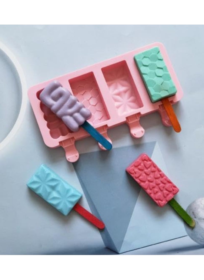 Generic - Multi-shape silicone ice cream molds with ice cream stick - Image 1