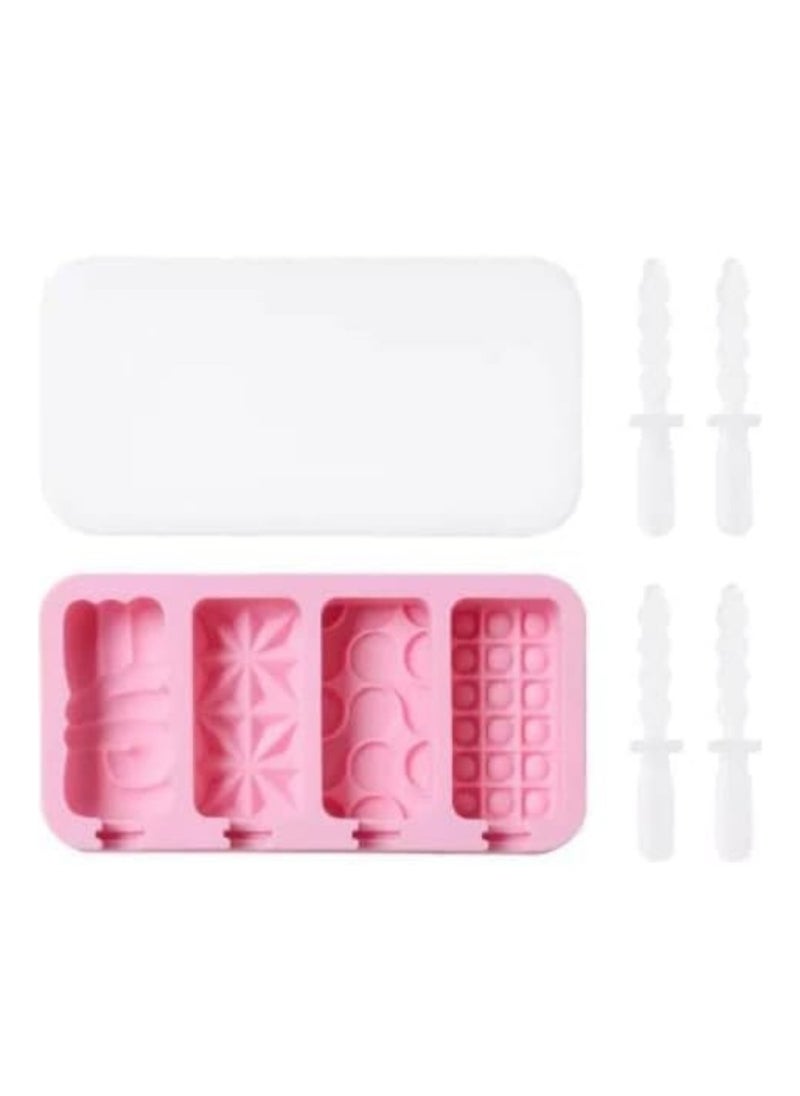 Generic - Multi-shape silicone ice cream molds with ice cream stick - Image 1