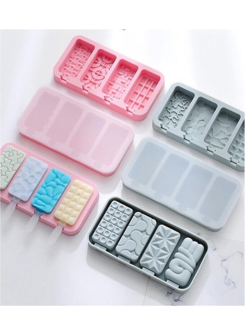 Generic - Multi-shape silicone ice cream molds with ice cream stick - Image 1