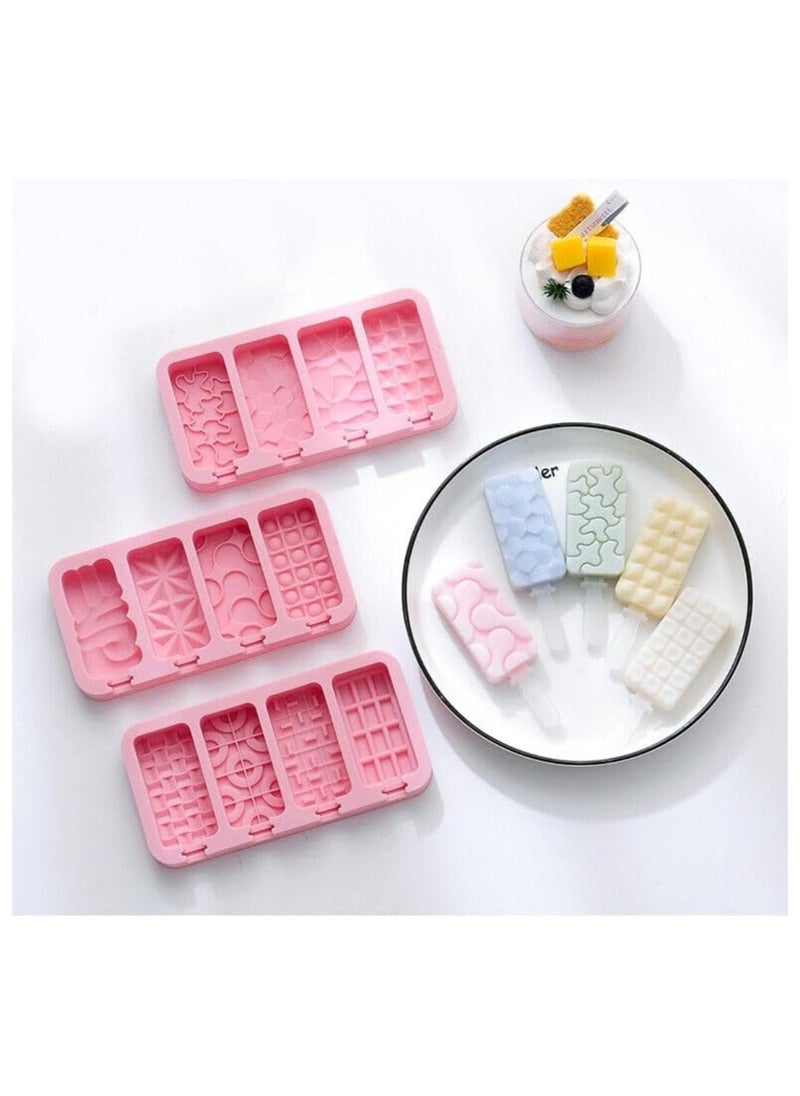Generic - Multi-shape silicone ice cream molds with ice cream stick - Image 1