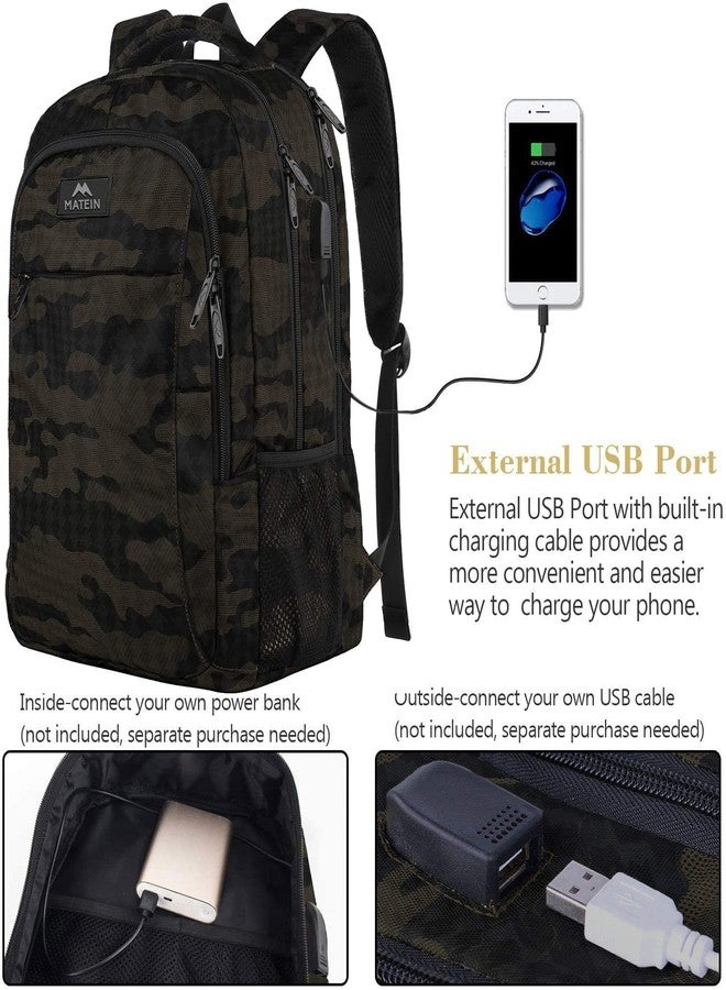 MATEIN Camo Backpack, Camouflage Outdoor Travel Laptop Backpack for Travel Accessories, Lightweight Durable School Bag with Charging Port Fashion Daypack for Men and Women Fit 15.6 Inch Laptop & Computer - Image 2