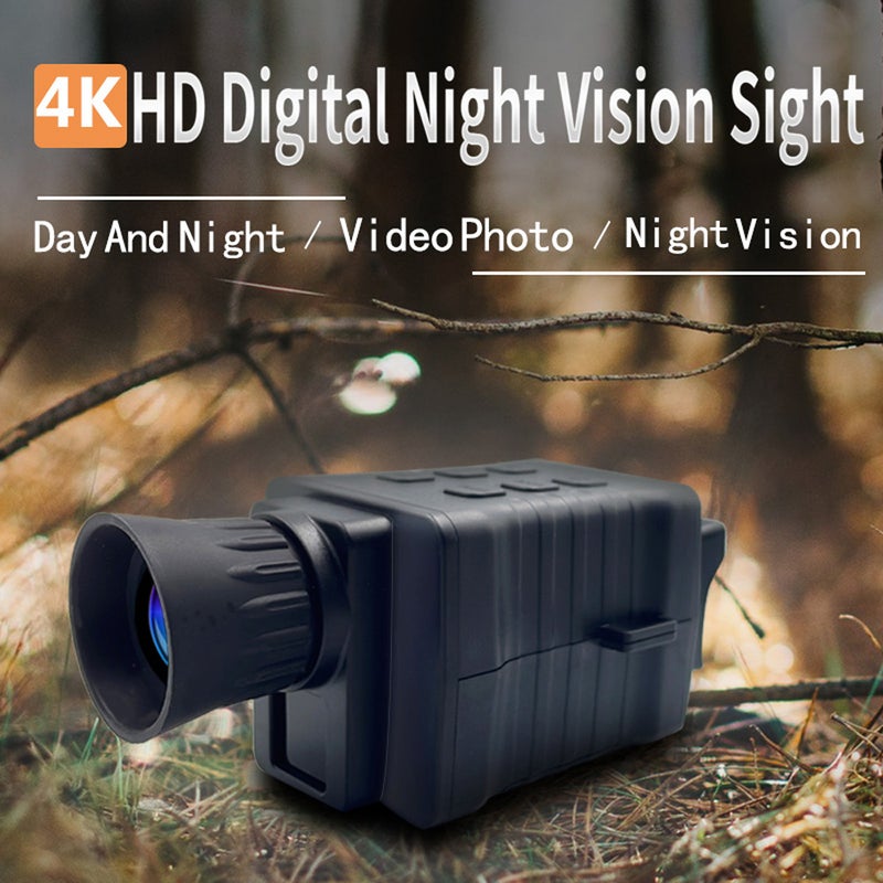 جهاز رؤية ليلية محمول بدقة 4K يستخدم نهارًا وليلًا مع إمكانية التقاط الصور وتسجيل الفيديوهات - منيокуляр (منظار أحادي الأنبوب) بدقة صور 20 بكسل ملليون و24 بكسل ملليون و30 بكسل ملليون و32 بكسل ملليون و36 بكسل ملليون - كاميرا فيديو رقمية مع ضوء تحت الحمراء 850 نانومتر و3 واط - Image 2