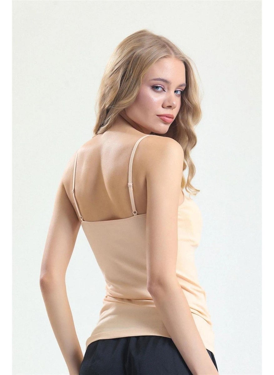 Magic Form 4025 Women's Combed Cotton Fabric Adjustable Rope Strap Long Undershirt  - Image 1