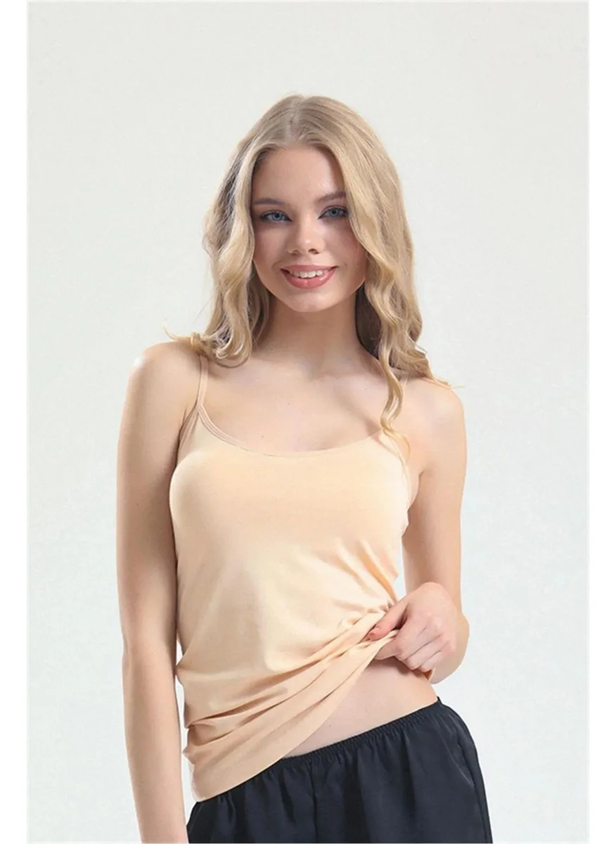 Magic Form 4025 Women's Combed Cotton Fabric Adjustable Rope Strap Long Undershirt