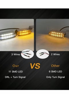 SYOSI Motorcycle LED Turn Signals, Front Sequential Indicators 3 Wire Handlebar Blinkers with Running Lights  - Image 4