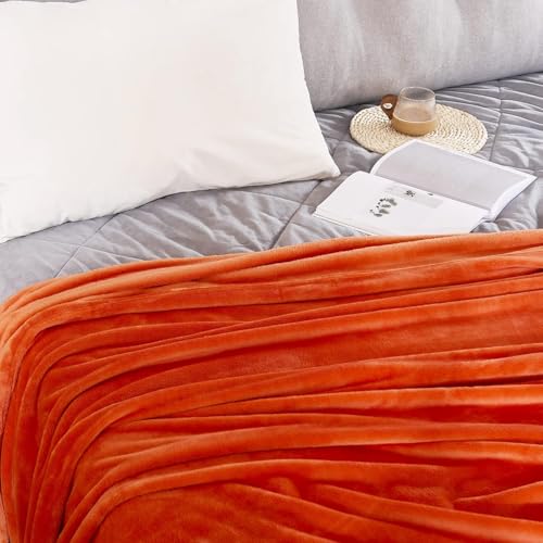 S&S غطاء لحاف صوف مزدوج سوبر سوفت من سانديز®، 310 خيط دافئ، غطاء لحاف صوفي/غطاء راجاي/غطاء بطانية/غطاء لحاف بحجم كينغ=90x100 بوصة، غطاء بطانية شتوي (برتقالي) - Image 5