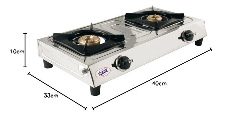Jyoti 2 Burner Stainless Steel Top Gas Stove Jyoti 201 SS Non Auto - Image 4