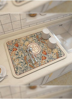 Haidue Dish Drying Diatomaceous Earth Mat  Absorbent Drip Protector Drainer  Coffee Bar Pad  Sink Draining Board Mat (50*80CM) For Kitchen  Bathroom  Toilet Counter Top  - Image 1