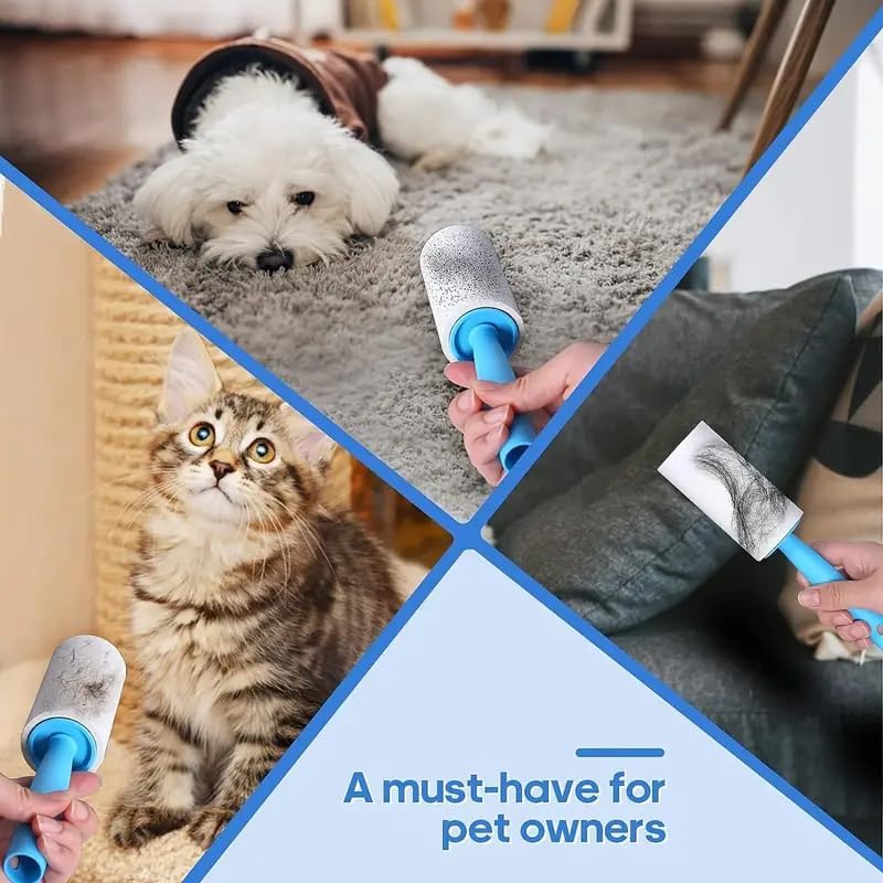 Foyken Sticky Lint Remover Roller for Clothes 180 Sheets Reusable Easy-Tear Pet Hair Remover for Clothes, Sofa, Furniture, Sweater, Dust & Dirt - 3 Rolls 60 Sheets (Multicolor) (Multi Set of 3) - Image 2