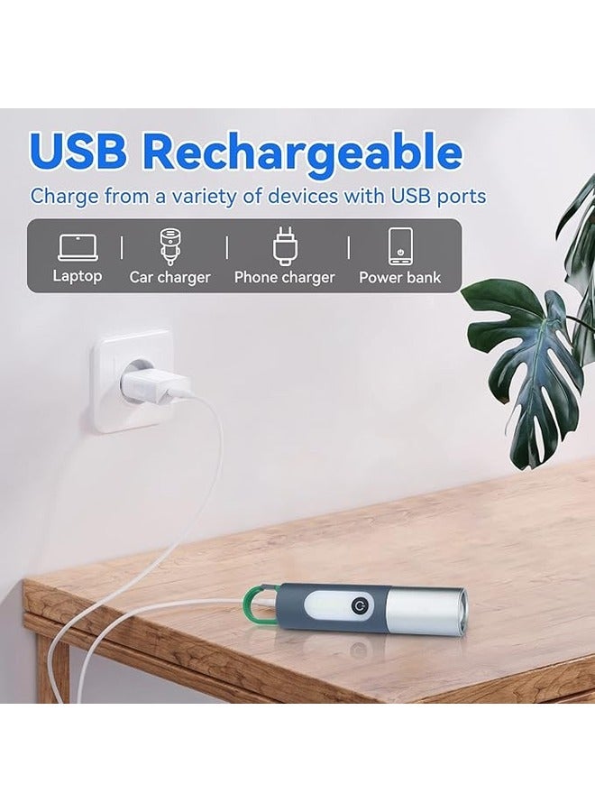 Flashlight Rechargeable LED - High Lumens 4 Modes Zoomable Tactical Pocket, Small Powerful Light, Handy Light with Lamp Shade - Image 2