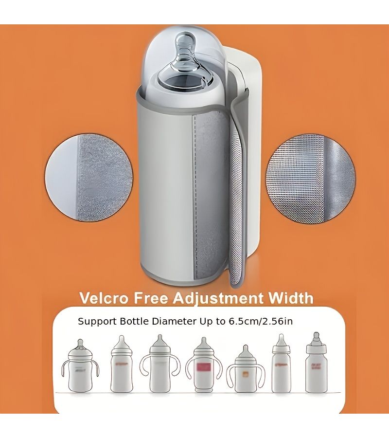 Portable Milk Warmer White USB Rechargeable 6 Level Adjustable Heating Digital Display Travel Friendly Safe Formula Milk for Outing - Image 4