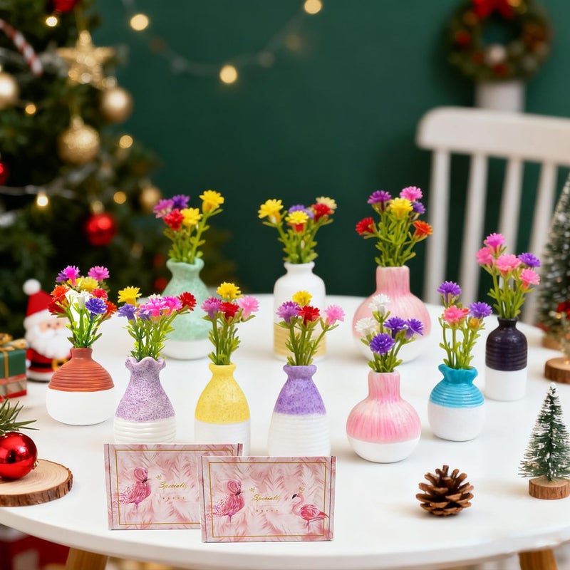 Rovigo Mini Vase Magnets for Fridge, Cute Tiny Plant Vase Fridge Magnets for Kitchen Refrigerator Office Locker Decoration with Flowers, Durable, Strong Magnetic (10 Pack) - Image 2