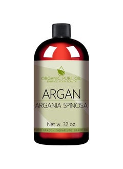 Moroccan Argan Oil - 100% Pure Unrefined Extra Virgin Cold Pressed Non GMO Bulk 32 oz - 1 Quart Carrier Oil for Hair Skin Face Body Nails Locs Lashes Facial Hair Beard & More Hydrating Argon