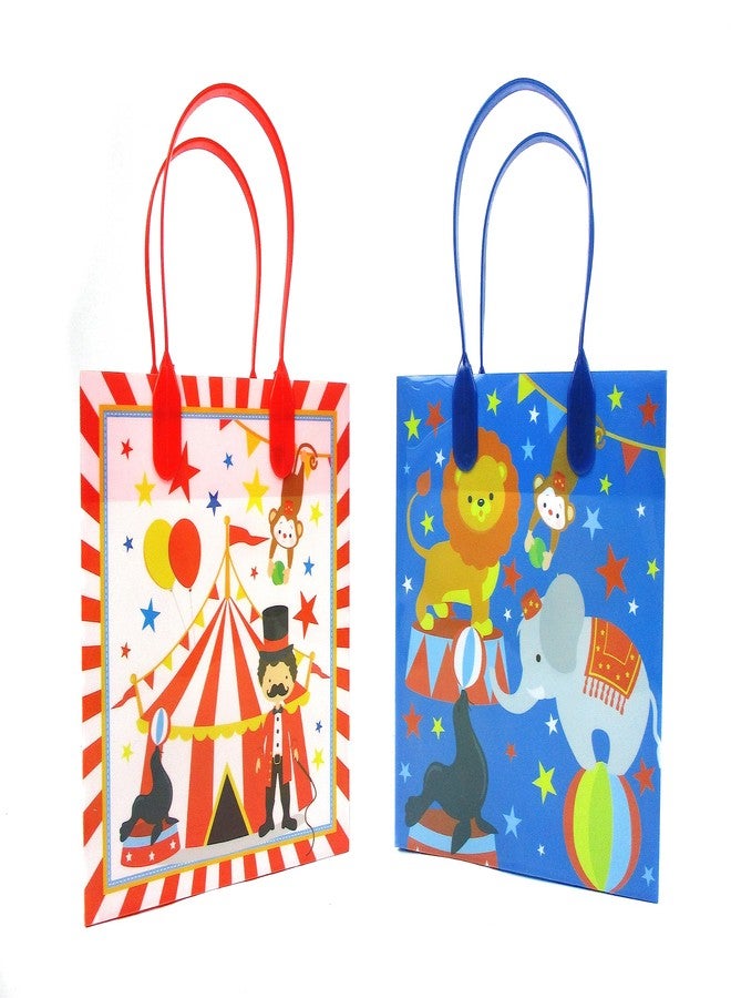 TINYMILLS Circus Party Favor Treat Bags Candy Goodie Bags with Handles for Circus Carnival Theme Birthday Party Pack of 12 - Image 3
