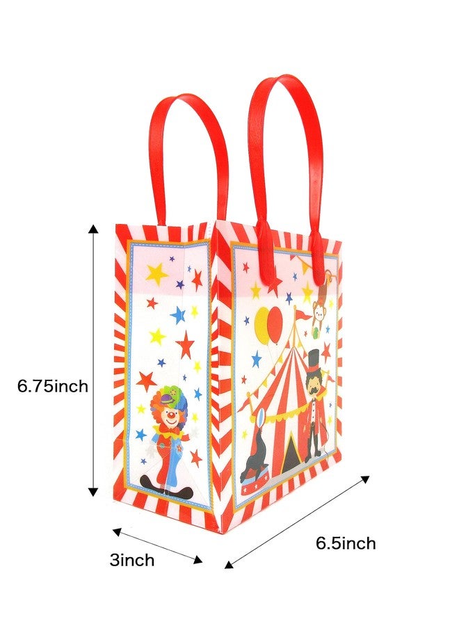 TINYMILLS Circus Party Favor Treat Bags Candy Goodie Bags with Handles for Circus Carnival Theme Birthday Party Pack of 12 - Image 5
