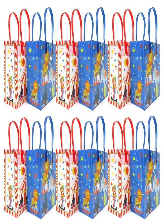 TINYMILLS Circus Party Favor Treat Bags Candy Goodie Bags with Handles for Circus Carnival Theme Birthday Party Pack of 12 - Image 2