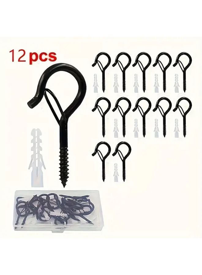12pcs Self Tapping Screw Hooks Rustproof No Drill Needed For Wood Drywall Plastic - Image 2