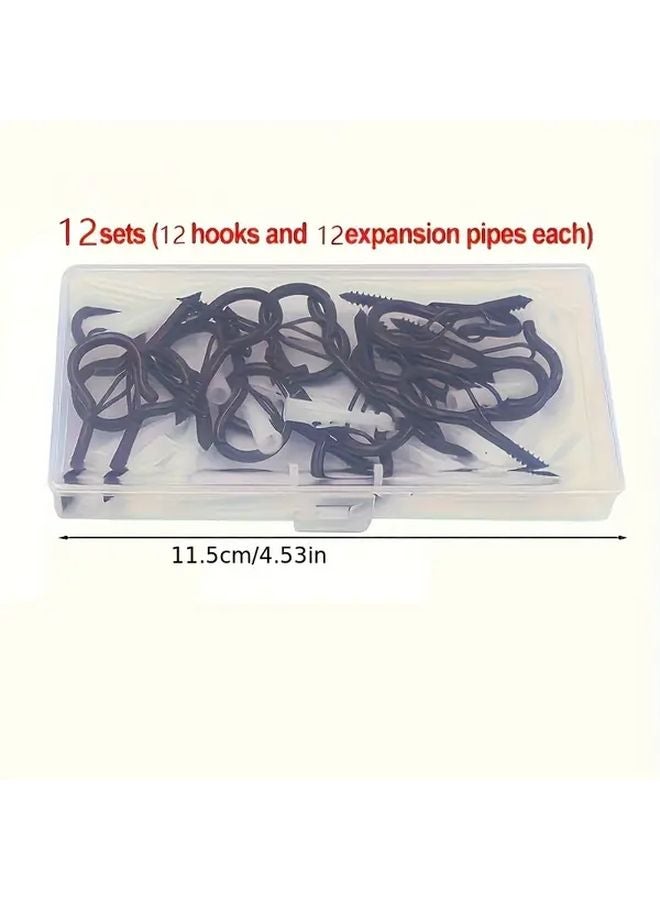 12pcs Self Tapping Screw Hooks Rustproof No Drill Needed For Wood Drywall Plastic - Image 3