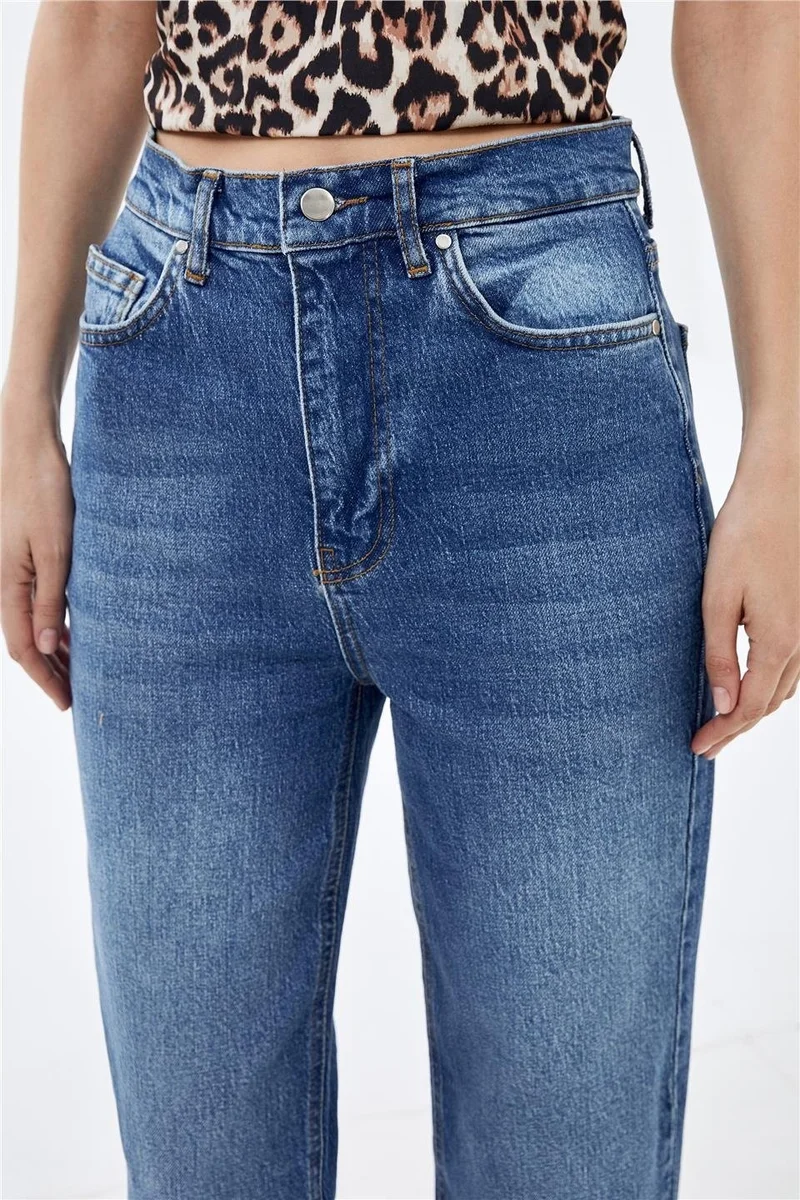Pieces Of Melon Blue High Waist Straight Fit Jeans