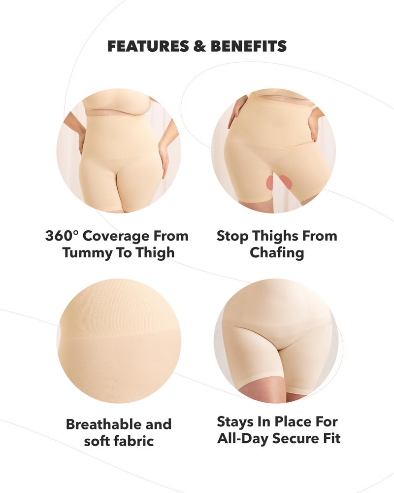 SHAPERMINT Shapewear for Women - High-Waisted Shapewear Tummy Control Shorts, Faja Body Shaper, Underwear for Women Nude - Image 5