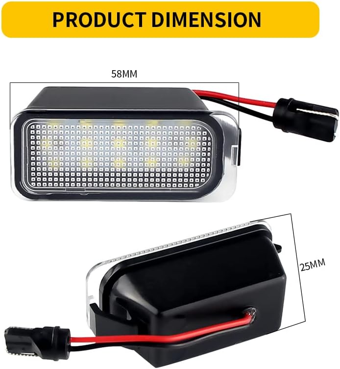 QASULER 2Pcs LED License Plate Light for Ford Vehicles - Image 2