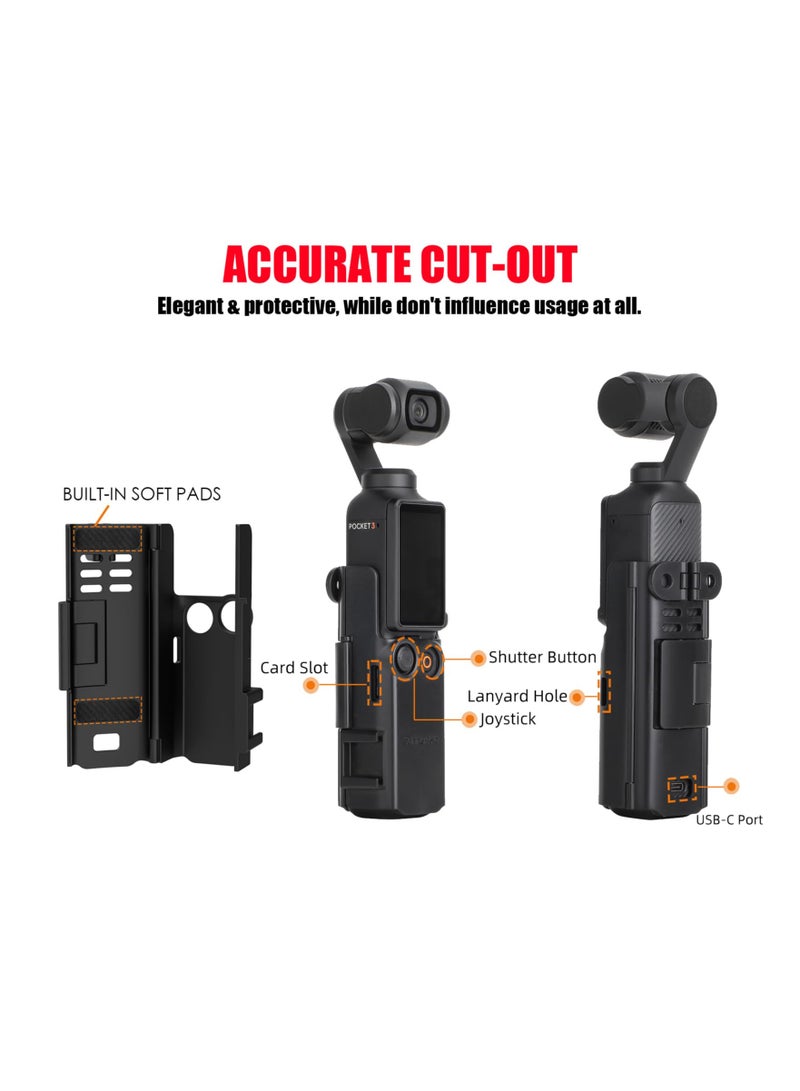 SYOSI محول تمديد كاميرا SYOSI لـ DJI Osmo Pocket 3 مقبض إطار ملحقات حذاء بارد ضوء ميكروفون، خيط توصيل حامل ثلاثي القوائم حزام رأس مشبك دراجة قضيب تمديد - Image 5