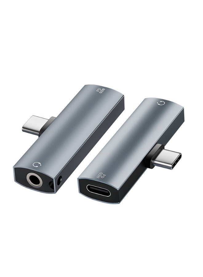 كيلا محول سماعة رأس وشاحن من USB C إلى 3.5 مم، محول 2 في 1 من النوع C إلى مقبس صوت Aux مع شحن سريع PD بقوة 60 وات لأجهزة iPhone 15/16/17 وiPad وGalaxy وPixel - Image 1