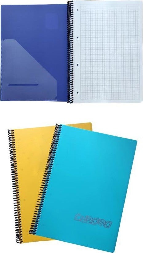 Chromo Spiral Pp Cover Notebook A4 Squared 60 Sheets 2 Pack