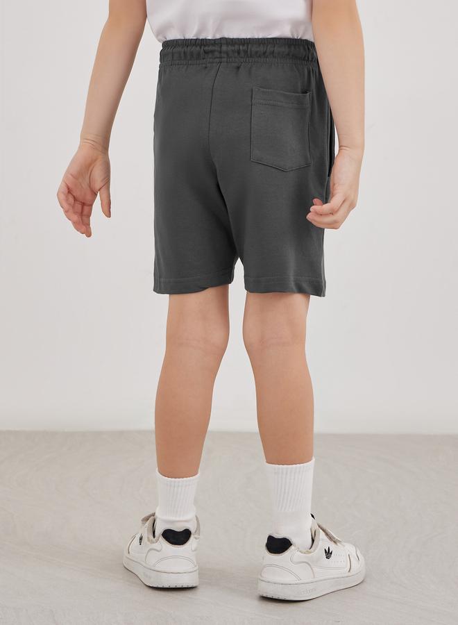 ستايلي شورت ستايلي بويز موحد للمدرسة بلون سادة مع رباط - Image 4