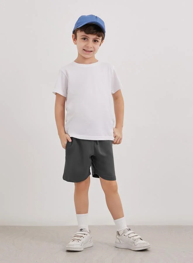 ستايلي Styli Boys School Uniform Solid Shorts with Drawsting