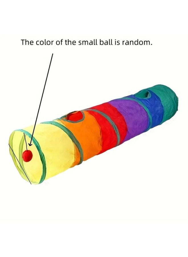 Color S Pass Collapsible S Shaped Cat Tunnel Heavy Duty Polyester Play Tube With Storage Bag - Image 1