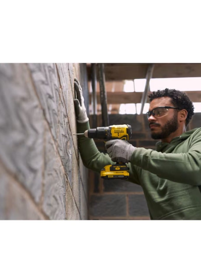 ستانلي مثقاب مطرقي لاسلكي عالي التحمل من ستانلي 18 فولت، أداة كهربائية عالية الأداء للحفر والطرق، تصميم مدمج ومريح، مثالي للخرسانة والخشب والمعادن، يتضمن بطارية طويلة الأمد - Image 2