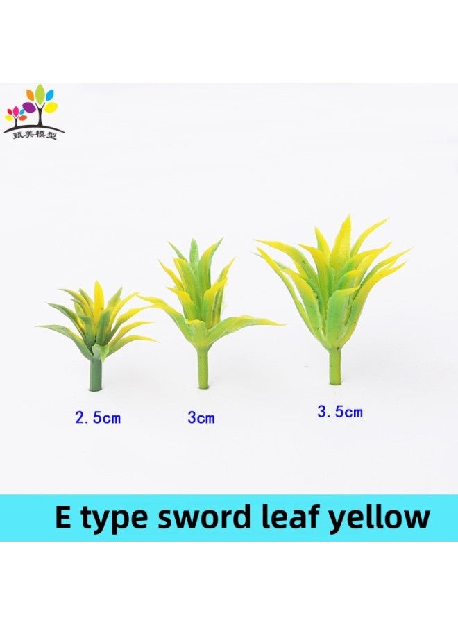 Miniature Plastic Flower Grass Model Micro Landscape Lotus Leaf Small Grass Flowers Diy Handmade Sandbox Scenery Materials-Color:E Yellow 2.5cm A Tree  - Image 1
