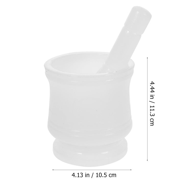 White Mortar and Pestle Set 4.33 Inch Bowl for Grinding Herbs Spices Kitchen Tool - Image 3