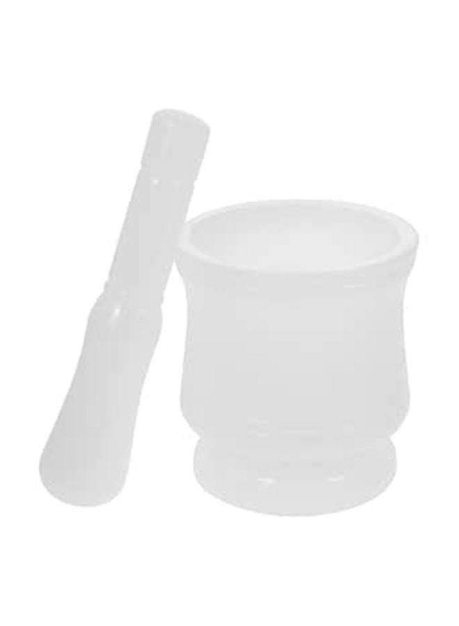 White Mortar and Pestle Set 4.33 Inch Bowl for Grinding Herbs Spices Kitchen Tool - Image 1