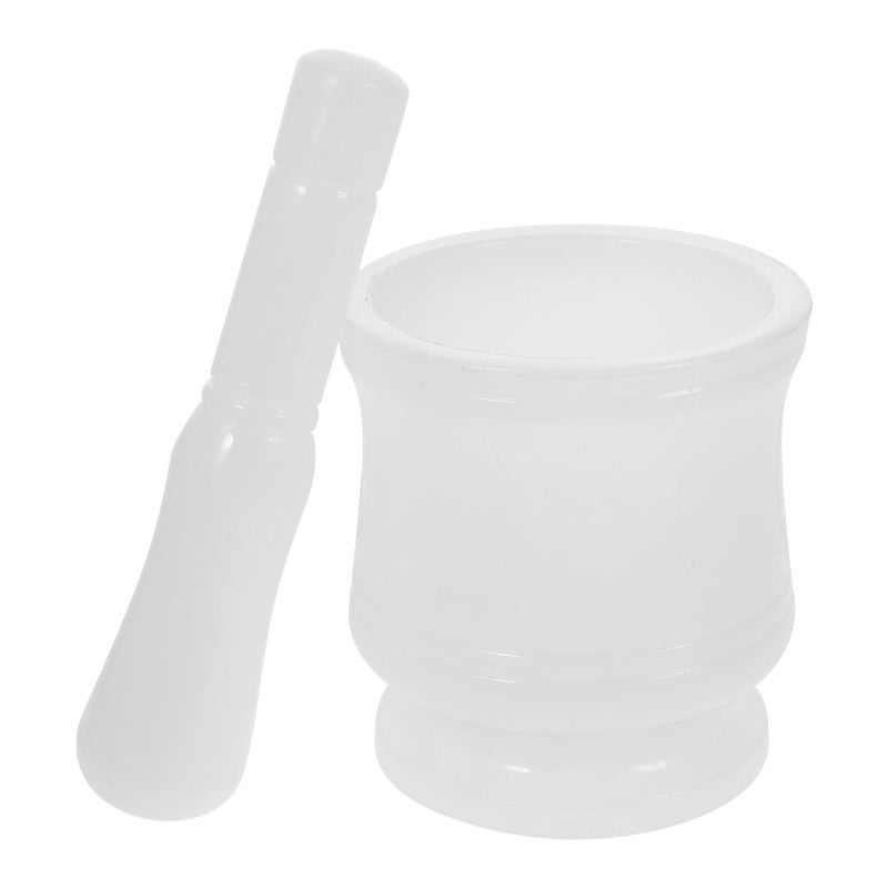 White Mortar and Pestle Set 4.33 Inch Bowl for Grinding Herbs Spices Kitchen Tool - Image 2