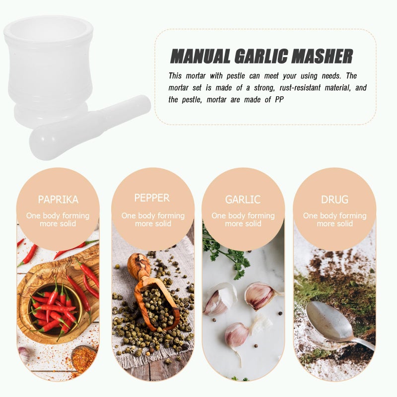 White Mortar and Pestle Set 4.33 Inch Bowl for Grinding Herbs Spices Kitchen Tool - Image 4