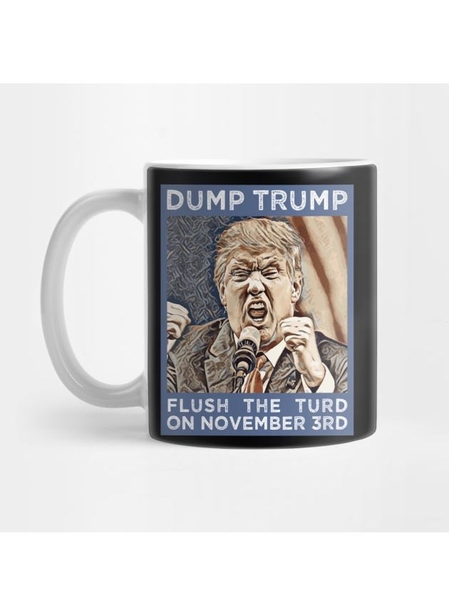 Pixxa - Dump Trump Flush The Turd Mug Glass - Image 1