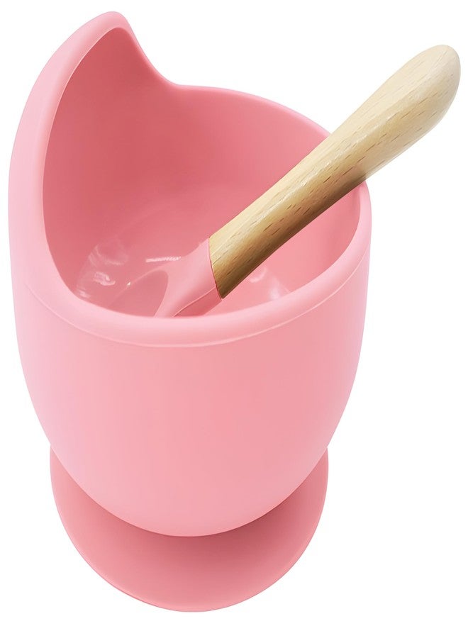 yomith Baby Bowls with Spoon, Suction Stay Put Silicone Food Bowl for Babies Kids Toddlers Infants, Food Grade BPA-Free Safe Soft Silicone (Pink) - Image 1