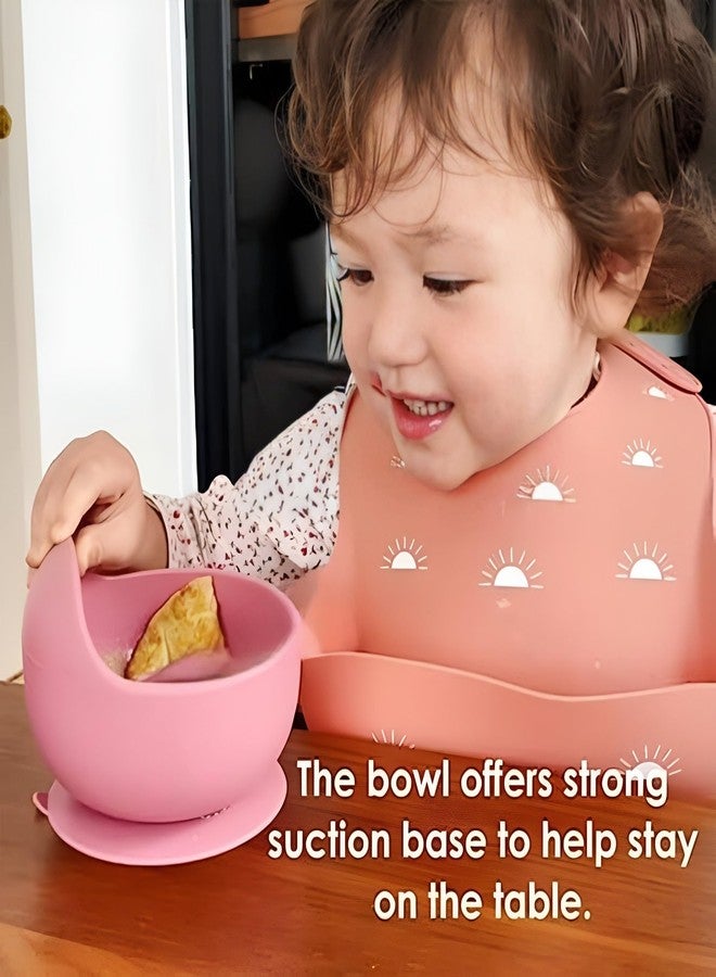 yomith Baby Bowls with Spoon, Suction Stay Put Silicone Food Bowl for Babies Kids Toddlers Infants, Food Grade BPA-Free Safe Soft Silicone (Pink) - Image 4